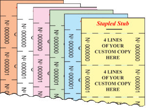 Custom Roll Size Strip Ticket (1×2″) 1000 tickets per book - all colors