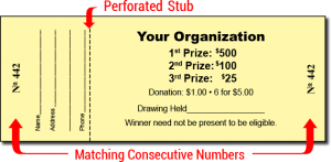 custom raffle ticket 300x147 - Chinese Auction  - Tricky Tray - Penny Sale - Pick-A-Prize - Silent Auction - Basket Auction