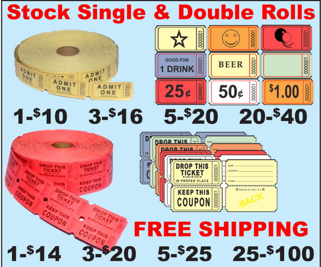 roll tickets shopping4 1024x854 - Chinese Auction Tickets (Tricky Tray / Penny Sale)